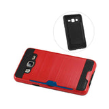 REIKO SAMSUNG GALAXY ON5/ J5 SLIM ARMOR HYBRID CASE WITH CARD HOLDER IN RED