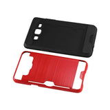 REIKO SAMSUNG GALAXY ON5/ J5 SLIM ARMOR HYBRID CASE WITH CARD HOLDER IN RED
