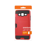 REIKO SAMSUNG GALAXY ON5/ J5 SLIM ARMOR HYBRID CASE WITH CARD HOLDER IN RED