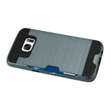 REIKO SAMSUNG GALAXY S7 EDGE SLIM ARMOR HYBRID CASE WITH CARD HOLDER IN NAVY