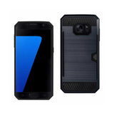 REIKO SAMSUNG GALAXY S7 SLIM ARMOR HYBRID CASE WITH CARD HOLDER IN NAVY