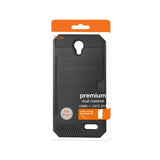 REIKO ZTE WARP 7/ Z959 SLIM ARMOR HYBRID CASE WITH CARD HOLDER IN BLACK