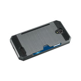 REIKO ZTE WARP 7/ Z959 SLIM ARMOR HYBRID CASE WITH CARD HOLDER IN GRAY