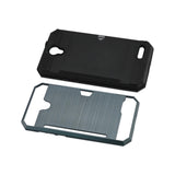 REIKO ZTE WARP 7/ Z959 SLIM ARMOR HYBRID CASE WITH CARD HOLDER IN NAVY