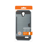 REIKO ZTE WARP 7/ Z959 SLIM ARMOR HYBRID CASE WITH CARD HOLDER IN NAVY