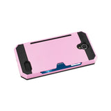 REIKO ZTE WARP 7/ Z959 SLIM ARMOR HYBRID CASE WITH CARD HOLDER IN PINK