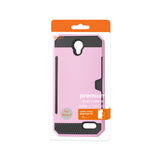 REIKO ZTE WARP 7/ Z959 SLIM ARMOR HYBRID CASE WITH CARD HOLDER IN PINK