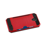 REIKO ZTE WARP 7/ Z959 SLIM ARMOR HYBRID CASE WITH CARD HOLDER IN RED