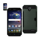 REIKO ZTE GRAND X3 SLIM ARMOR HYBRID CASE WITH CARD HOLDER IN GREEN