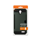 REIKO ZTE GRAND X3 SLIM ARMOR HYBRID CASE WITH CARD HOLDER IN GREEN