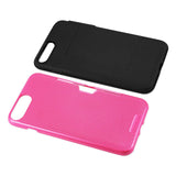 REIKO IPHONE 7 PLUS SLIM MESH SURFACE ARMOR HYBRID CASE WITH CARD HOLDER IN HOT PINK