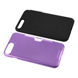 REIKO IPHONE 7 PLUS SLIM MESH SURFACE ARMOR HYBRID CASE WITH CARD HOLDER IN PURPLE