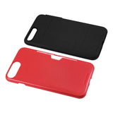 REIKO IPHONE 7 PLUS SLIM MESH SURFACE ARMOR HYBRID CASE WITH CARD HOLDER IN RED