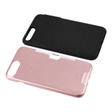 REIKO IPHONE 7 PLUS SLIM MESH SURFACE ARMOR HYBRID CASE WITH CARD HOLDER IN ROSE GOLD