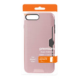 REIKO IPHONE 7 PLUS SLIM MESH SURFACE ARMOR HYBRID CASE WITH CARD HOLDER IN ROSE GOLD