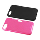 REIKO IPHONE 7 SLIM MESH SURFACE ARMOR HYBRID CASE WITH CARD HOLDER IN PURPLE