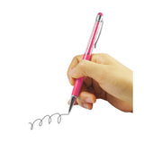 REIKO CRYSTAL STYLUS TOUCH SCREEN WITH INK PEN IN PINK