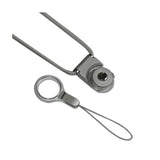 REIKO LONG LANYARD STRAP WITH CLIP IN SILVER METAL