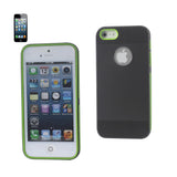 REIKO IPHONE 5/5S/SE DUAL COLOR CASE WITH RIDGES IN BLACK GREEN