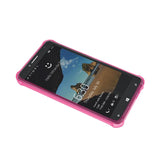 REIKO ALCATEL ONE TOUCH FIERCE XL MIRROR EFFECT CASE WITH AIR CUSHION PROTECTION IN CLEAR HOT PINK
