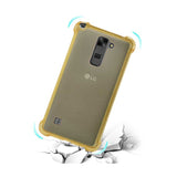 REIKO LG STYLUS 2 MIRROR EFFECT CASE WITH AIR CUSHION PROTECTION IN CLEAR GOLD