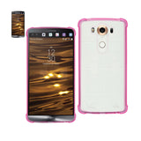 REIKO LG V10 MIRROR EFFECT CASE WITH AIR CUSHION PROTECTION IN CLEAR HOT PINK