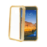 REIKO SAMSUNG GALAXY S7 ACTIVE CLEAR BUMPER CASE WITH AIR CUSHION PROTECTION IN CLEAR GOLD
