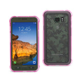 REIKO SAMSUNG GALAXY S7 ACTIVE CLEAR BUMPER CASE WITH AIR CUSHION PROTECTION IN CLEAR HOT PINK