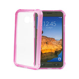 REIKO SAMSUNG GALAXY S7 ACTIVE CLEAR BUMPER CASE WITH AIR CUSHION PROTECTION IN CLEAR HOT PINK