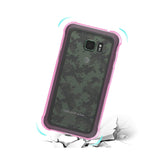 REIKO SAMSUNG GALAXY S7 ACTIVE CLEAR BUMPER CASE WITH AIR CUSHION PROTECTION IN CLEAR HOT PINK
