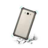 REIKO SAMSUNG GALAXY J7 MIRROR EFFECT CASE WITH AIR CUSHION PROTECTION IN CLEAR BLACK