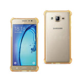 REIKO SAMSUNG GALAXY ON5/ J5 CLEAR BUMPER CASE WITH AIR CUSHION SHOCK ABSORPTION IN CLEAR GOLD