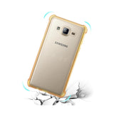 REIKO SAMSUNG GALAXY ON5/ J5 CLEAR BUMPER CASE WITH AIR CUSHION SHOCK ABSORPTION IN CLEAR GOLD