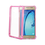 REIKO SAMSUNG GALAXY ON5/ J5 CLEAR BUMPER CASE WITH AIR CUSHION SHOCK ABSORPTION IN CLEAR HOT PINK