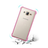 REIKO SAMSUNG GALAXY ON5/ J5 CLEAR BUMPER CASE WITH AIR CUSHION SHOCK ABSORPTION IN CLEAR HOT PINK