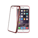 REIKO IPHONE 6S PLUS SOFT TPU SLIM CLEAR CASE WITH DIAMOND FRAMES IN ROSE GOLD