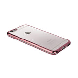 REIKO IPHONE 6S PLUS SOFT TPU SLIM CLEAR CASE WITH DIAMOND FRAMES IN ROSE GOLD