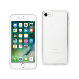 REIKO IPHONE 7 SOFT TPU SLIM CLEAR CASE WITH DIAMOND FRAMES IN SILVER