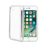 REIKO IPHONE 7 SOFT TPU SLIM CLEAR CASE WITH DIAMOND FRAMES IN SILVER