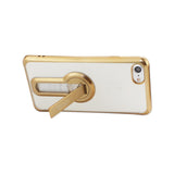 REIKO IPHONE 7 BUMPER CASE WITH KICKSTAND AND AIR CUSHION PROTECTION IN CLEAR GOLD
