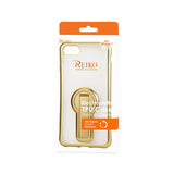 REIKO IPHONE 7 BUMPER CASE WITH KICKSTAND AND AIR CUSHION PROTECTION IN CLEAR GOLD