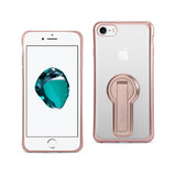 REIKO IPHONE 7 BUMPER CASE WITH KICKSTAND AND AIR CUSHION PROTECTION IN CLEAR ROSE GOLD
