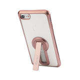 REIKO IPHONE 7 BUMPER CASE WITH KICKSTAND AND AIR CUSHION PROTECTION IN CLEAR ROSE GOLD