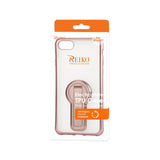 REIKO IPHONE 7 BUMPER CASE WITH KICKSTAND AND AIR CUSHION PROTECTION IN CLEAR ROSE GOLD