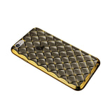 REIKO IPHONE 6S PLUS FLEXIBLE 3D RHOMBUS PATTERN TPU CASE WITH SHINY FRAME IN BLACK