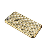 REIKO IPHONE 6S PLUS FLEXIBLE 3D RHOMBUS PATTERN TPU CASE WITH SHINY FRAME IN GOLD