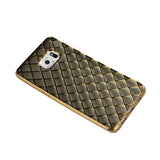 REIKO SAMSUNG GALAXY S6 EDGE PLUS FLEXIBLE 3D RHOMBUS PATTERN TPU CASE WITH SHINY FRAME IN BLACK
