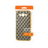 REIKO SAMSUNG GALAXY J7 FLEXIBLE 3D RHOMBUS PATTERN TPU CASE WITH SHINY FRAME IN BLACK
