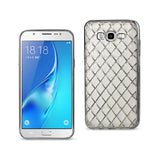 REIKO SAMSUNG GALAXY J7 FLEXIBLE 3D RHOMBUS PATTERN TPU CASE WITH SHINY FRAME IN CLEAR