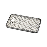 REIKO SAMSUNG GALAXY J7 FLEXIBLE 3D RHOMBUS PATTERN TPU CASE WITH SHINY FRAME IN CLEAR